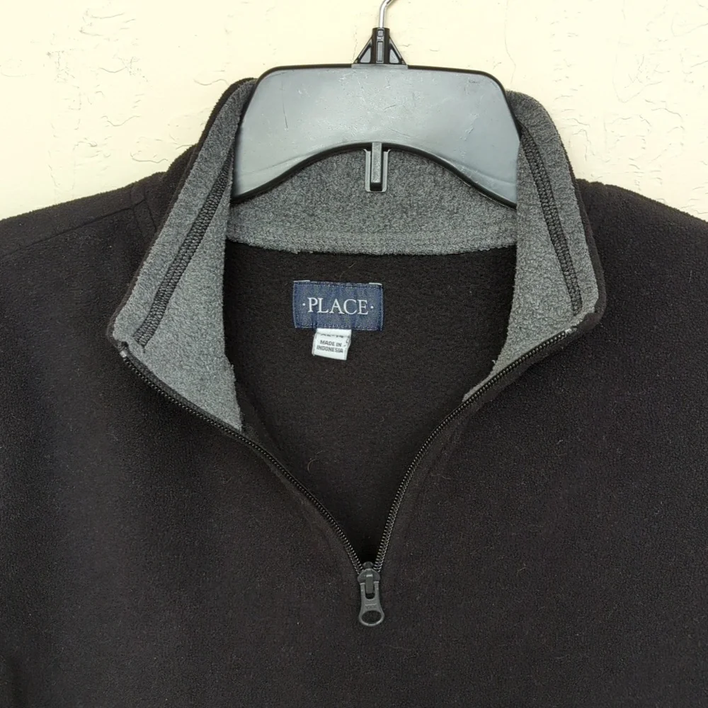 3/$20🌟 The Children's Place Boys Black Marled Glacier Fleece Pullover Size XL